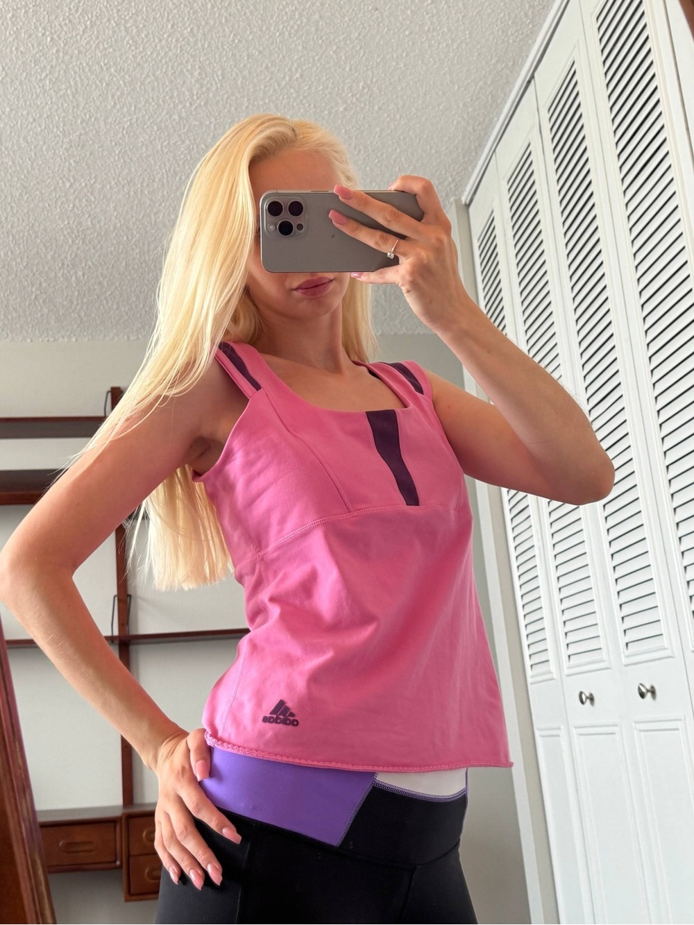 adidas Pink Tank Top with Purple Accent